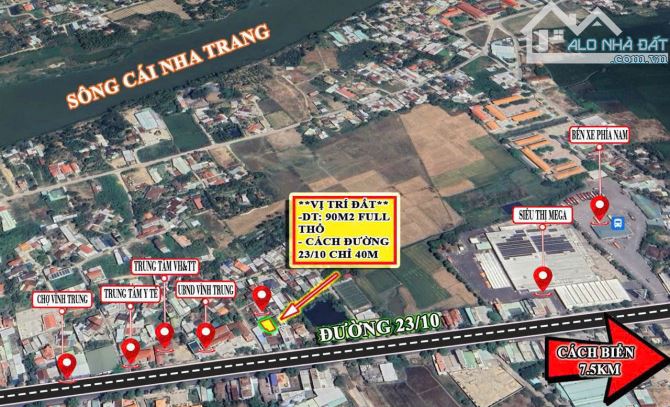 BÁN ĐẤT SÁTUB XÃ VĨNH TRUNG CACH 23/10:40M.DT 90M NGAG 7,46M  HUỚG TB TẶNG BẢN VẼ NHÀ - 5