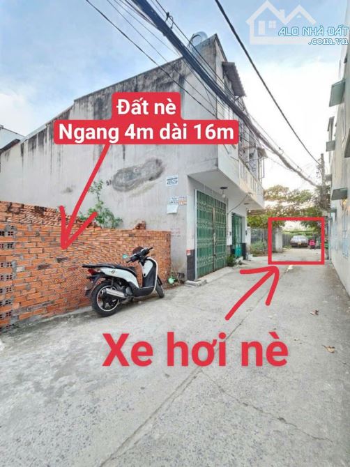 Hẻm xe hơi 4x16m thổ cư 64m2 hẻm oto thông thị trấn Nhà Bè