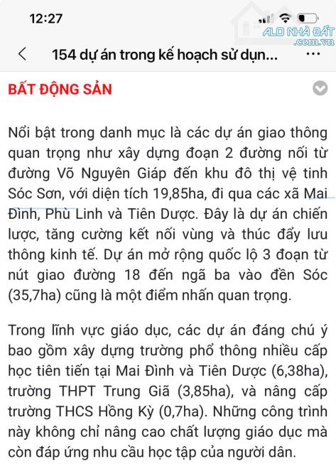 BÁN ĐẤT 95M² FULL THỔ CƯ - MAI ĐÌNH, SÓC SƠN. MẶT TIỀN 5.95M NỞ HẬU. GIÁ 2.85 tỷ CÓ