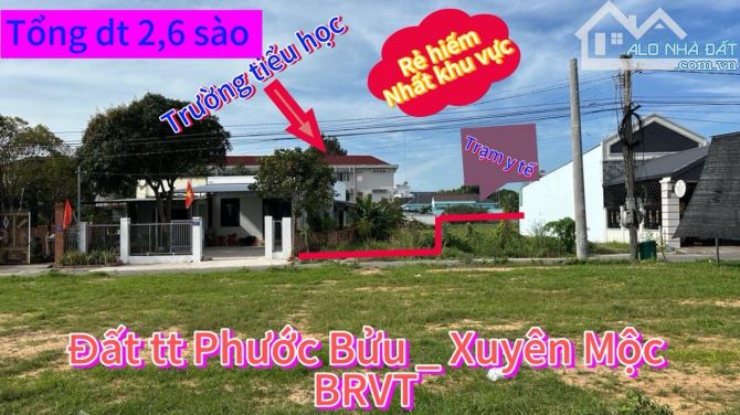 Cần bán 2600m2 tại tt Phước bửu, mt nhựa khu dân cư sát trường và trạm y tê cách biển 6km - 1