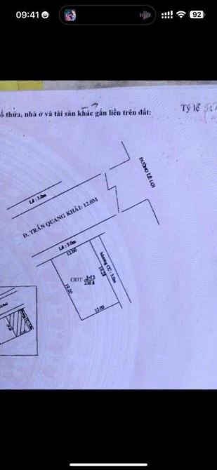 Bán nền mặt tiền đường Trần Quang Khải đối diện sân vận động Cần Thơ dt 12x19 full thổ cư - 3