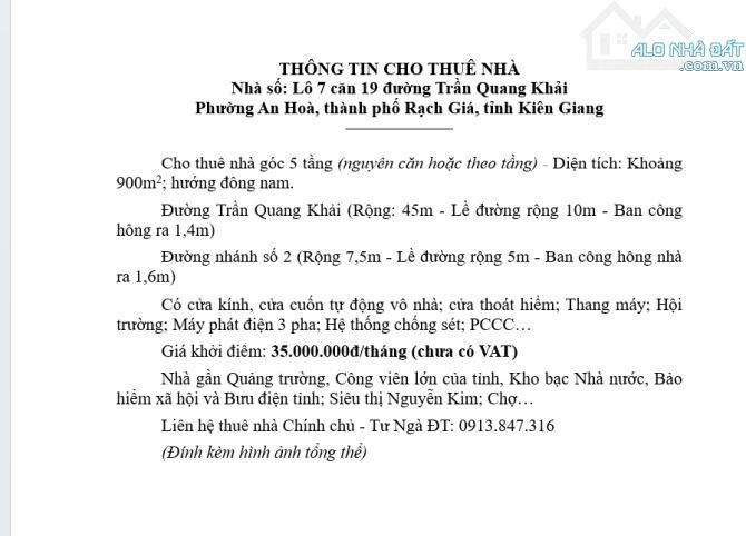 CHO THUE VAN PHONG TAI RACHGIA, KIEN GIANG - 4