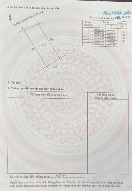 Bán lô đất mặt tiền Nguyễn Thành Phương, P. Thống Nhất, Biên Hoà 5,7tỷ