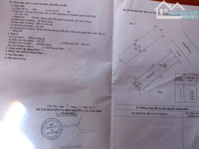 Nhà 2 lầu 4,5 x 17,5 kdc 91B, An Khánh, N Kiều giá 5 tỷ 200 triệu (TL thuế phí) - 3