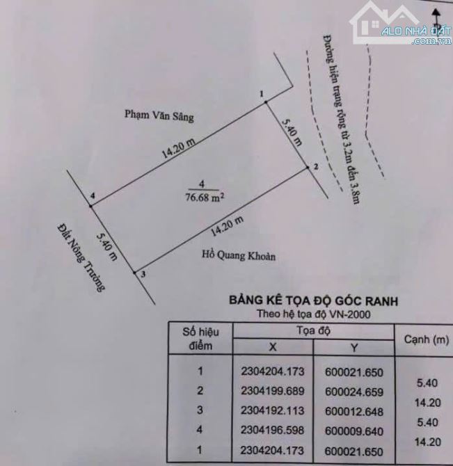 Bán đất mặt ngõ 522 tuyến 2 Ngô Gia Tự oto đi lại . DT 76m ngang 5,4m giá 54 tr/m