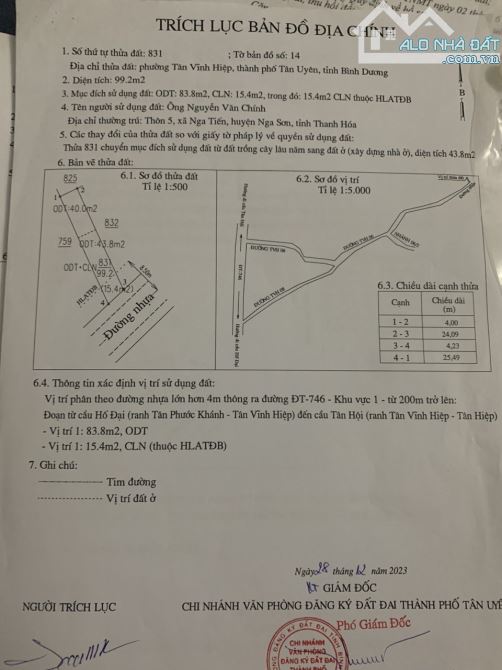 BÁN NHÀ ĐƯỜNG DX06. XÃ TÂN VĨNH HIỆP. TÂN UYÊN. BÌNH DƯƠNG. DT: 99M2. GIÁ 3,4 TỶ - 3