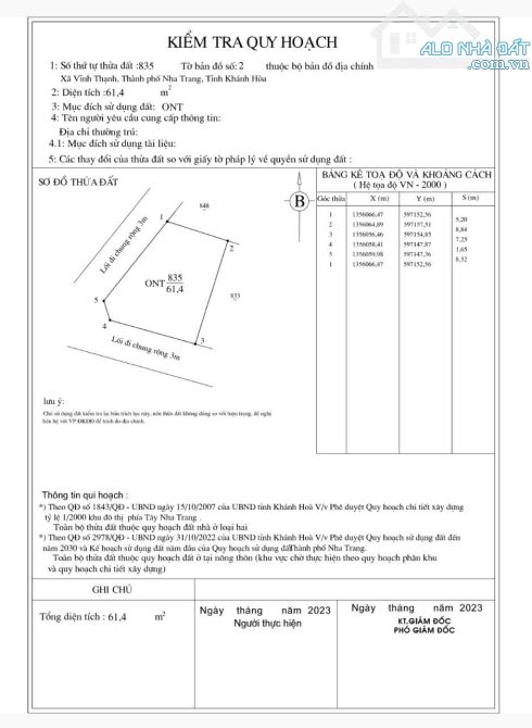 [ GIÁ TỐT ] LÔ GÓC 2MT GẦN CHỢ GA, VĨNH THẠNH 61M2, GIÁ CHỈ 1 TỶ 150 - 4