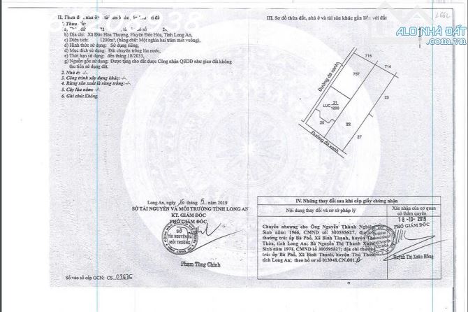 Đất siêu đẹp - 2 mặt tiền đường DT823D - Vị trí trung tâm - Gần KCN Đức Hòa - 5