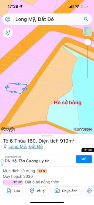 Long Mỹ - Đối Diện Hồ Sở Bông - View Núi Minh Đạm - 5