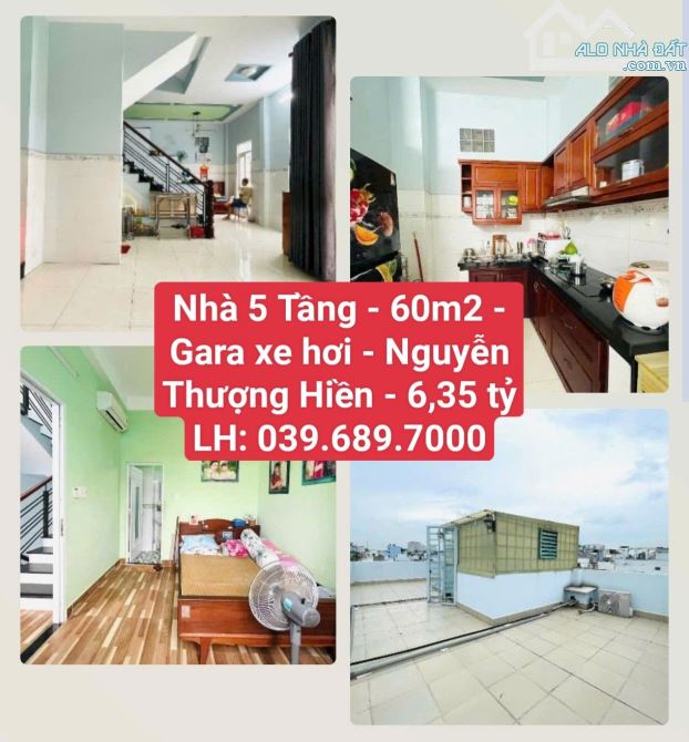 Nhà 5 Tầng - 60m2 - Gara xe hơi - Nguyễn Thượng Hiền - chỉ 6,35 tỷ