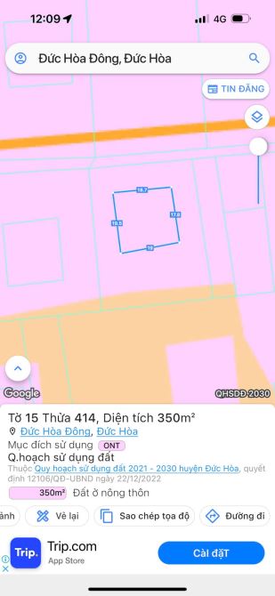 Long An. Diện tích : 33x50 x350m2 thổ cư, giá: 9 tỷ 900 triệu - 4