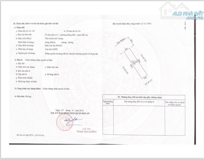 Bán lô đất Gốc Lim 80m phường Đằng Hải quận Hải An Hải Phòng