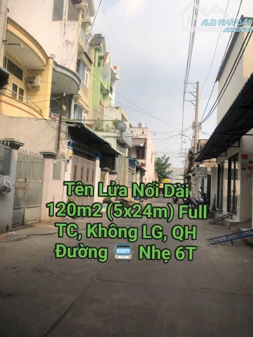 Ngay Aoen Bình Tân, Nhà Nát 120m2 (5x24m) Full Thổ, Không QH, LG, Đường 6m Thông, Cách MT