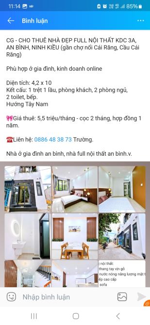 Nhà đẹp full nội thất kdc 3A phù hợp ở kd online - 1