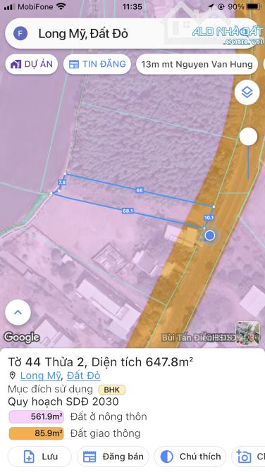 647m2 đất TT Phước Hải ngang 10m, ngay TTHC thị trấn chỉ 3tỷ2, ra biển 5p - 3