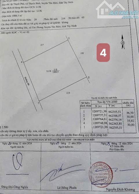 ✨ ĐẤT SÀO RẺ NHẤT TÂY NINH, Diện tích SIÊU ĐẸP: 30x35m (hơn 1.000m2 vuông vức) - 199Tr/ lô - 9