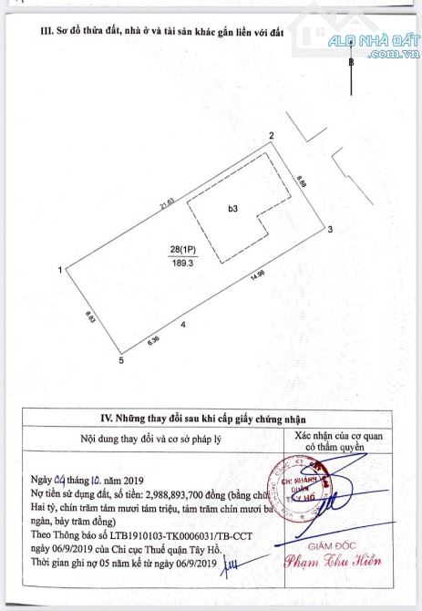 chủ bán đất Nghi Tàm 189.3m2, MT 8m, 28 tỷ, tặng GPXD và bản vẽ thi công