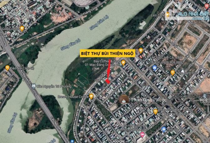 Bán đất biệt thự đường Bùi Thiện Ngộ, 300m, hướng Đông Nam, Hòa Xuân. - 2