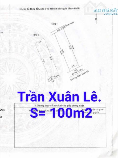 Nhà 2 tầng kiên cố mặt tiền đường 5m5 Trần Xuân Lê, Thanh Khê.. S= 100m2  Giá: 5.45 tỷ