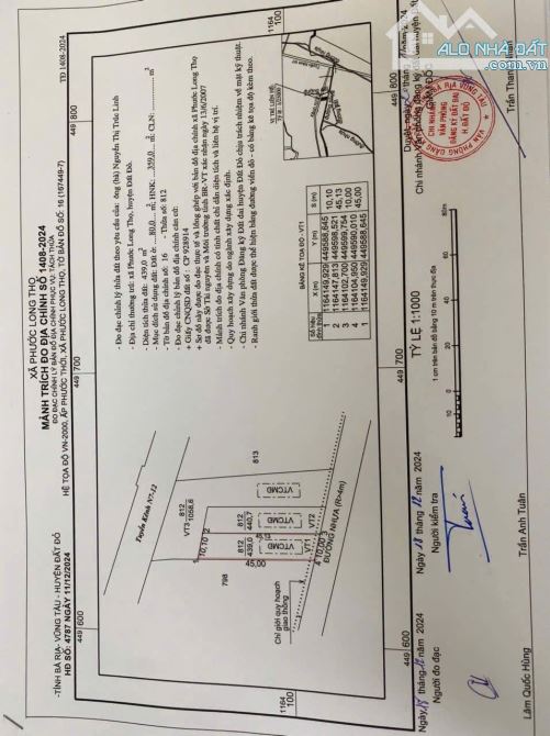 Phước Long Thọ, 450m2-ngang10mx45m, 80 thổ cư, đường nhựa, ngay cạnh khu công nghiệp, 1tyx - 2