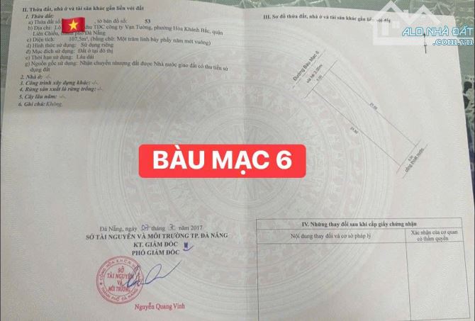 BÁN ĐẤT ĐƯỜNG BÀU MẠC 6-P.HOÀ KHÁNH BẮC-LIÊN CHIỂU