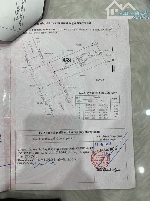 Đất bán - 4m x 20m - đường 9m khu phân lô đẹp - Thạnh Lộc - Giá 4.25 tỷ