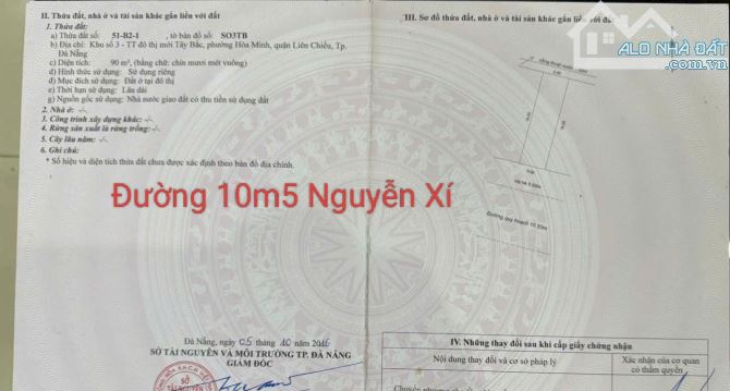 Nguyễn Xí Đoạn 10m5 cạnh Khu F  Nguyễn Sinh Sắc. S= 90m2 Giá: 6.75 tỷ