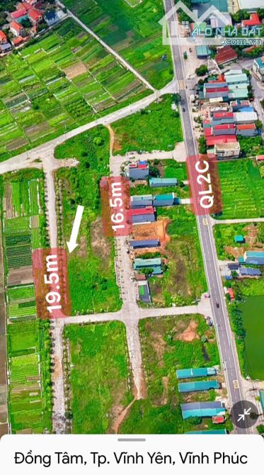 Bán 100m Đất QH đường 19.5m QL2C Vĩnh Yên