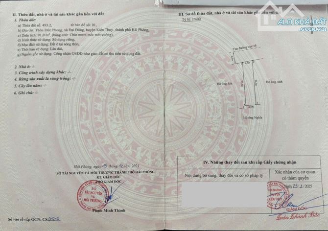Chỉ 2tỷ9xxtr sở hữu 91m2 ngang 4,5m đường Trục Xã 12m tại_Đại Đồng_Kiến Thuỵ