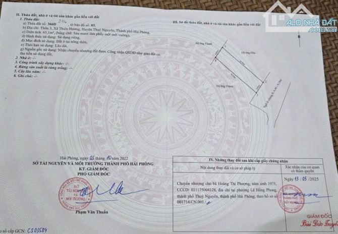💥💥💥💥 Cần thanh khoản lô đất ngõ oto quay đầu tại thôn 3 - Thiên Hương - Thuỷ Nguyên -