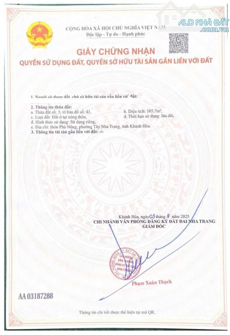 Bán Đất 105m2  Tặng Dãy Trọ Hẻm Cầu Dứa - Phú Nông