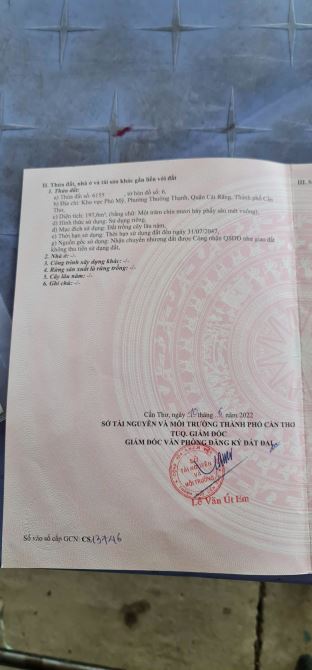 BÁN ĐẤT CÂY LÂU NĂM GẦN ĐẠI HỌC TÂY ĐÔ - CẦN THƠ