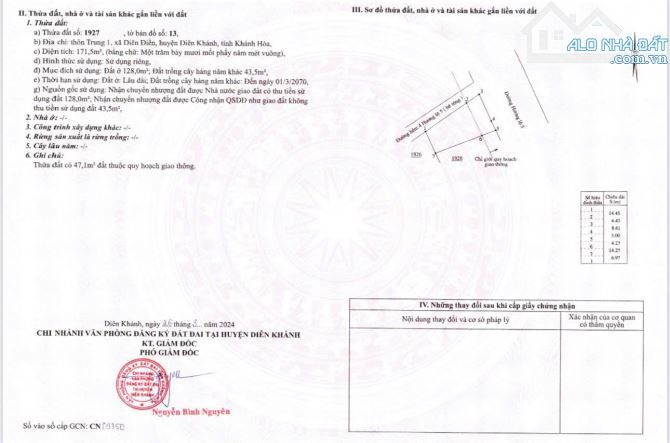 Bán lô góc đường thôn Trung 1, Diên Diên cũ. Cách đường Đồng Khởi 200m