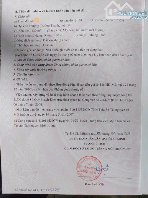 Bán đất dự án BCR nhà Việt Nam đường Tam Đa P Trường Thạnh gần chợ Long Trường 120m2 6 tỷ - 1