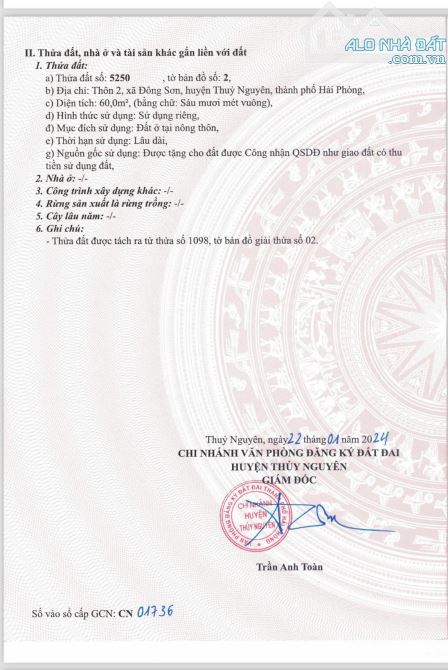 🔥🔥Chính chủ gửi bán lô đất 60m.tại Đông Sơn.Thủy Nguyên.Gần ngay bệnh viện quốc tế - 1