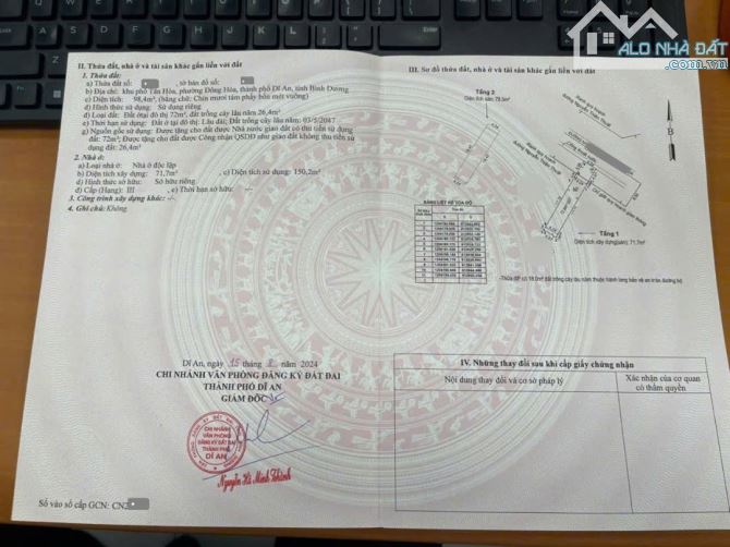 Bán nhà 1T1L 4x24.5m, mặt tiền Nguyễn Thiện Thuật p. Đông Hòa kế làng đại học - 1