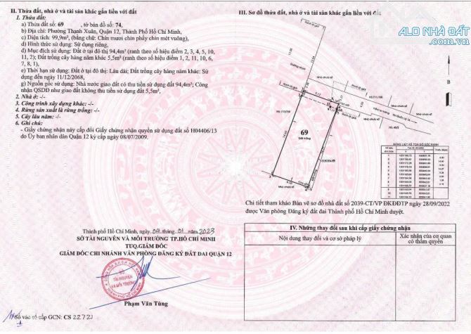 Đất khu BT Thạnh xuân, DT: 6.5mx14m=100m2, fun thổ, giá: 4.5 - 1