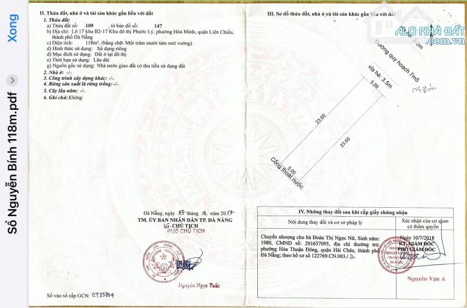 BÁN ĐẤT 7M5 KHU ĐÔ THỊ PHƯỚC LÝ MẶT TIỀN NGUYỄN BÍNH TRỤC KINH DOANH - 1
