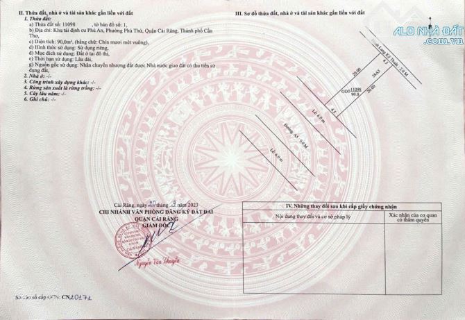 Bán Nền đường A5 KDC Phú An, Phường Hưng Phú, TP Cần Thơ. Giá tốt 2.4 tỷ - 1