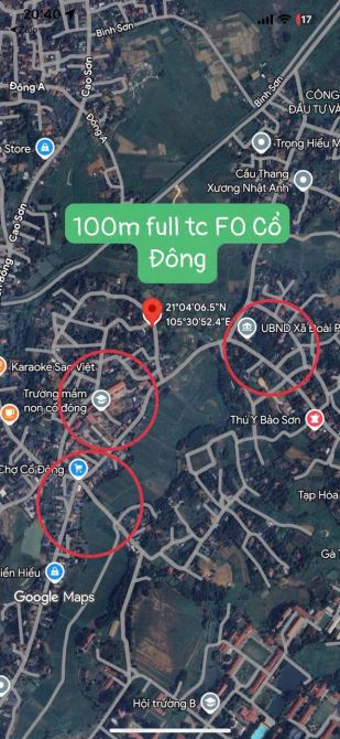 Chính chủ bán lô đất 22tr/m ngay sát UBND xã Đoài Phương.5p ra QL21 - 2