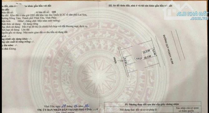 Bán 100m Đất QH đường 19.5m QL2C Vĩnh Yên - 2