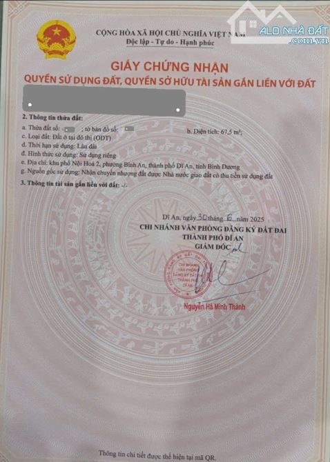 Bán lô góc 6.3x12m, đường N3 KDC Phú Hồng Thịnh 6 p.Bình An - 2
