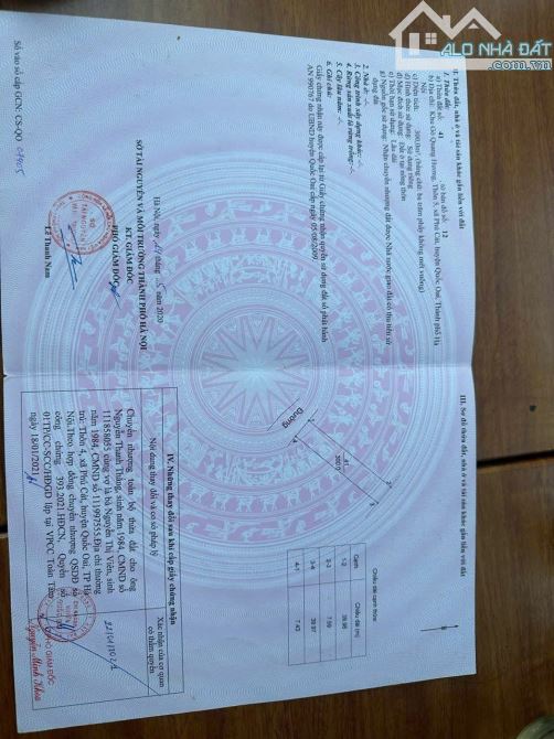BÁN ĐẤT THÔN 5  300m – PHÚ CÁT – QUỐC OAI - 2