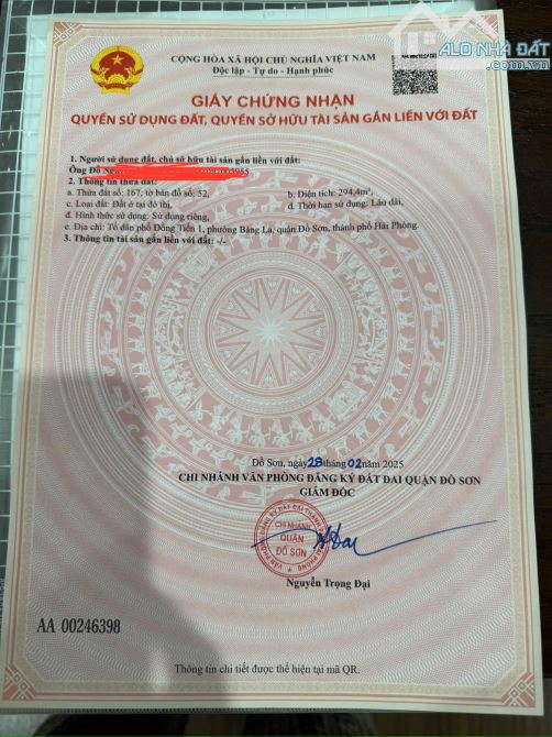 ❌❌❌Chính chủ gửi bán lô biệt thự Đồng Tiến 1, Bàng La, Đồ Sơn, Hải Phòng 295m - 3