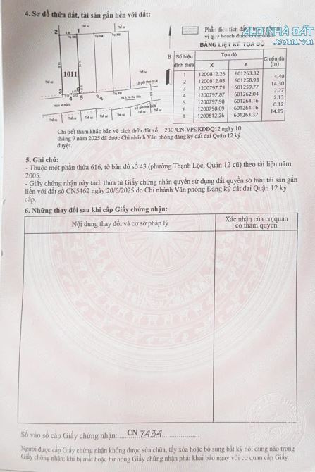 QUẬN 12, BÁN LÔ ĐẤT THẠNH LỘC 8 KHU DU LICH BẾN XƯA DT 4.4 x 14.5m - 3