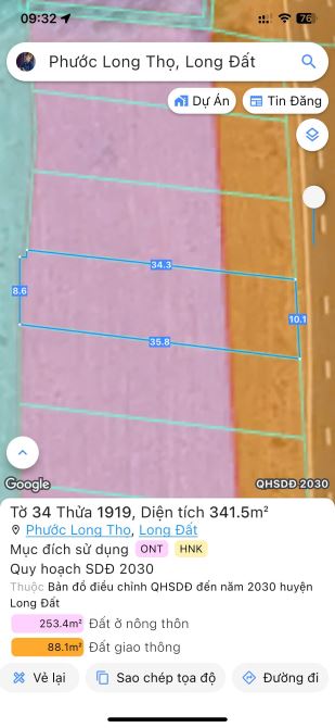 👉 Mảnh đất 10m mặt tiền TL997 Xã Đất Đỏ - TP.HCM. (Thuộc Phước Long Thọ cũ) 🍀 DT: 341m2 - 4