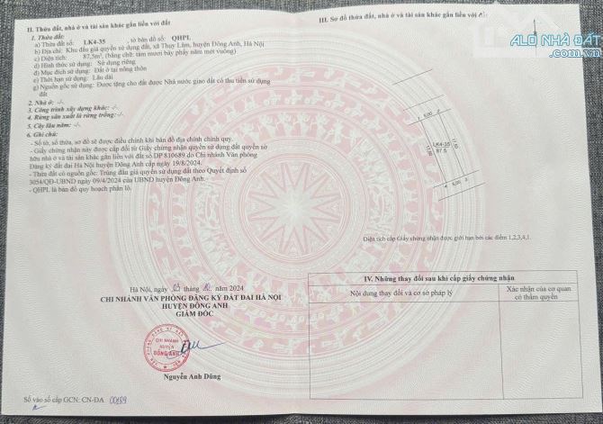 ‼️‼️‼️ ĐẤU GIÁ THUỴ LÂM - ĐÔNG ANH - CẠNH TRƯỜNG HỌC - VỈA HÈ OTO TRÁNH - GIÁ CHỈ 8x tr/m2 - 5