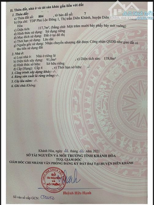 Bán nhà 2 tầng - 4 phòng ngủ - Thị Trấn Diên Khánh - Sổ Hồng Hoàn Công - 8