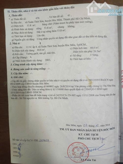 Bán nhà sổ Hồng riêng. C4 Gác lửng. Xuân Thới Sơn 32. Hocmon