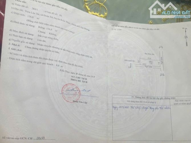 Bán đất Đoàn Xá - Kiến Thụy - Hải Phòng